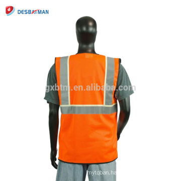 Unisex Hi Vis Fluorescent Yellow Orange Mesh Polyester Safety Vests Traffic Tunnel Refletive Waistcoat - Not LED but Better